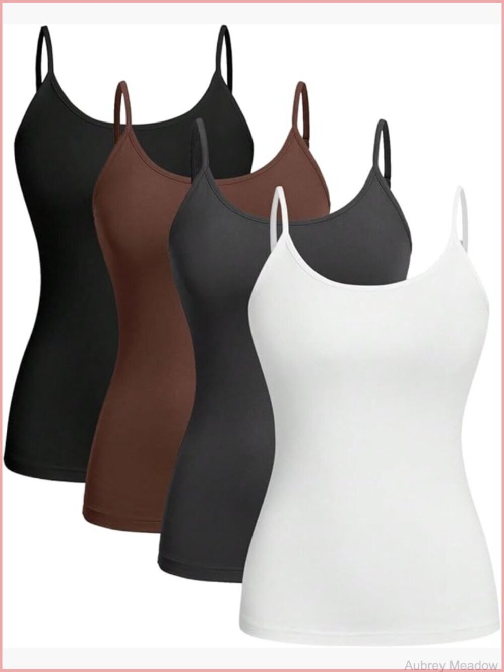 Women's Plus Size Camisole 4 Pack Spaghetti Strap Tanks Fitted Layering Cami